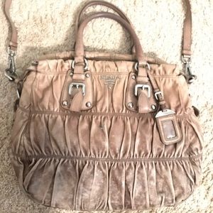 Prada Leather Gaufre Convertible Tote Bag